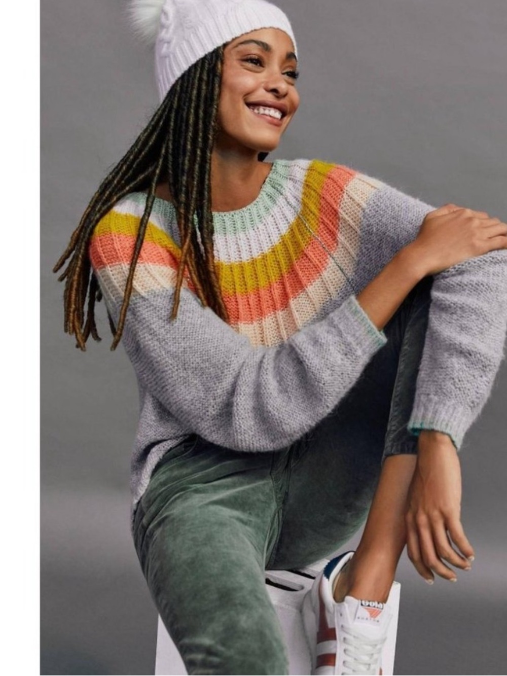By Anthropologie Colleen Striped Alpaca Wool Blend Sweated. Size M. Retail $128